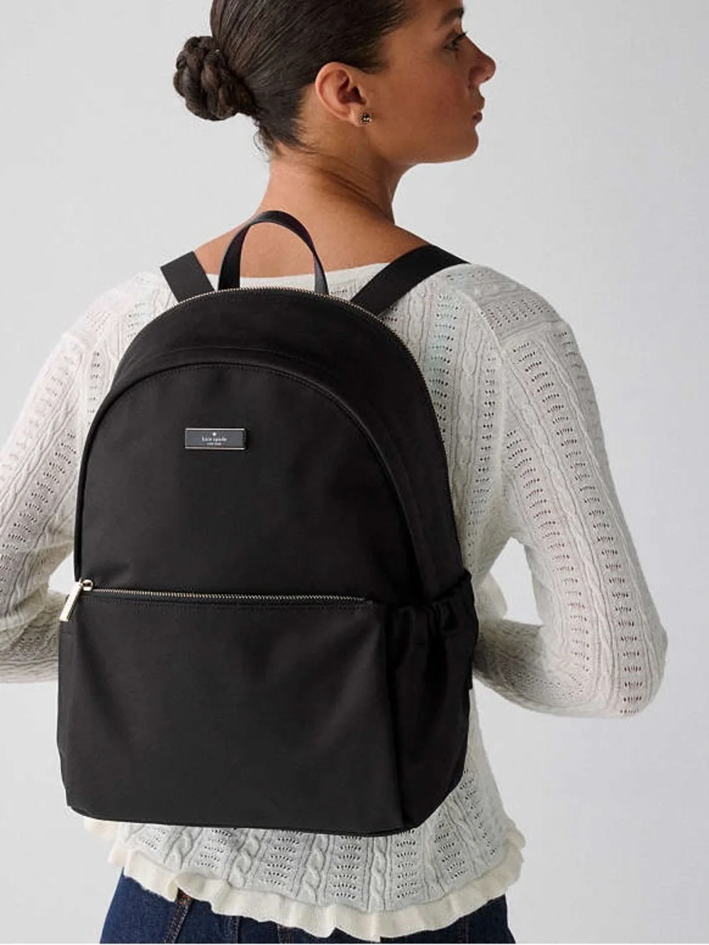 Kate Spade black Carter Nylon Large Dome Backpack